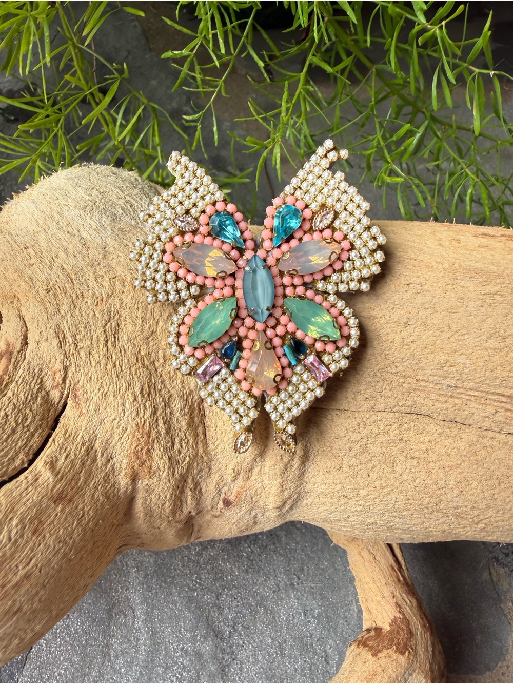 New🌟Anthropologie- Multicolor Crystal Butterfly Brooch